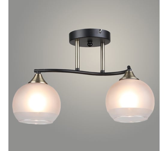 Люстра РОСТОК K2210/2 BK+AB черный/бронза 2x60W E27 d380 h250, QH24 988385329 1