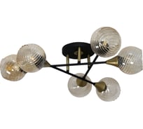 Светильник потолочный ЭЛЕТЕХ Лютик 161 черн.муар зол. (плафон 8633) НПБ 01-6x60-129 Е27 _ИМ_ 1005405466