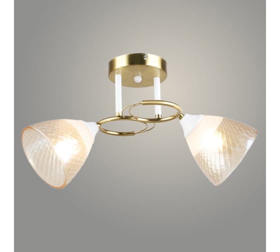 Люстра РОСТОК K2245/2 COP+WT медь/белый 2x60W E27 d440 h240, QH24 988385355