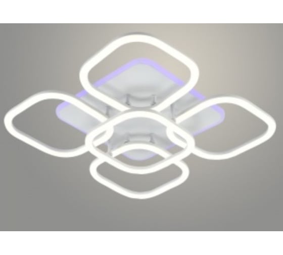 Люстра РОСТОК DK06064/4+1 PR WH белый 130W+10W LED RGB 3000-6500K d480 ПДУ(ИК) диммер, HN23 988032093 1