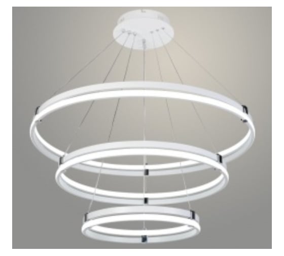 Люстра РОСТОК DK06038/3 PR WH+CR белый/хром 406W LED 3000-6500K d800 ПДУ(ИК) диммер, HN22 988028274 1