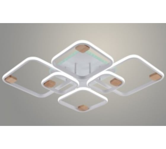 Люстра РОСТОК DK06344C/6 PR WT+WOOD белый/дерево 180W+10W LED RGB 3000K-6000K d930 ПДУ(ИК) диммер, HN24 988383352 1