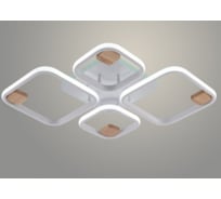 Люстра РОСТОК DK06344C/4 PR WT+WOOD белый/дерево 100W+8W LED RGB 3000K-6000K d690 ПДУ(ИК) диммер, HN24 988383351