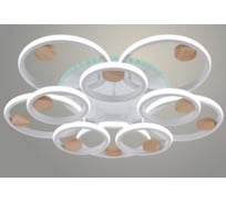 Люстра РОСТОК DK06342D/5+5A PR WT+WOOD белый/дерево 220W+10W LED RGB 3000K-6000K d715 ПДУ(ИК) диммер, HN24 988383344