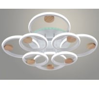 Люстра РОСТОК DK06342D/4+4A PR WT+WOOD белый/дерево 176W+8W LED RGB 3000K-6000K d650 ПДУ(ИК) диммер, HN24 988383343