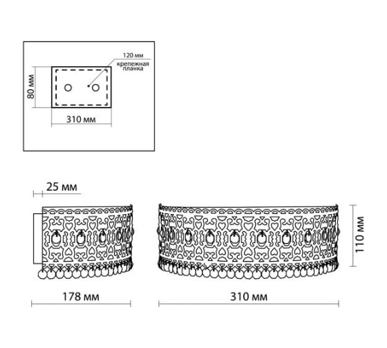 Бра ODEON LIGHT, с выключателем, металл E14 40W SALONA 2641/1WA