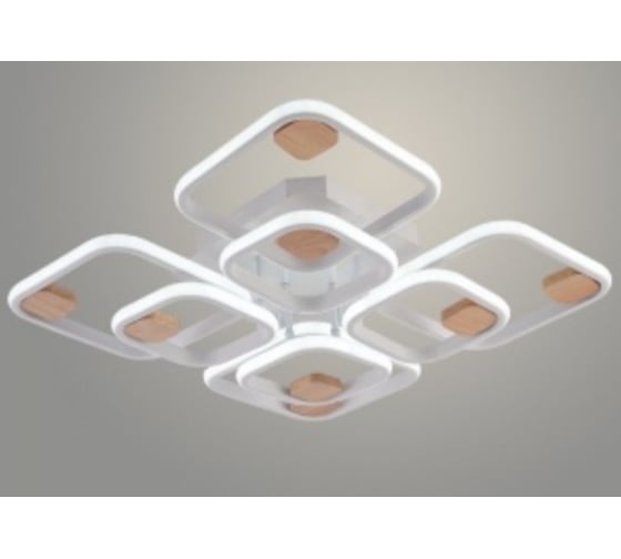 Люстра РОСТОК DK06344D/4+4B PR WT+WOOD белый/дерево 200W LED 3000K-6000K d575 ПДУ(ИК) диммер, HN24 988383357