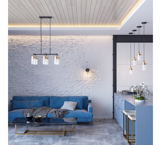 Бра ODEON LIGHT, с выключателем, стекло E27 60W KOVIS 4653/1W