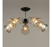 Люстра РОСТОК N4885/5 AB+BK бронза/черный 5x60W E27 d685 h330, QH22 988016333
