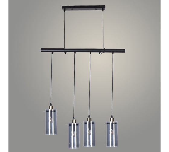 Подвес РОСТОК BK21107/4HTT BK+AB+SMOKE черный/дымчатый, 4x40W, E27, h1100, XLD22 988031945 1