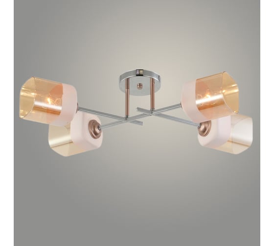 Люстра РОСТОК GH50401/4 CR+RGD хром/розовое золото 4x60W E27 d640 h170, KK23 988367184 1