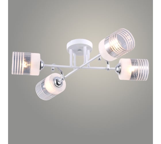 Люстра РОСТОК GH51088A/4 WT+CR белый/хром 4x60W E27 d560 h170, KK23 988367129 1
