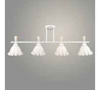 Люстра РОСТОК N5886/4 WT+WOOD белый 4x40W E27 d915 h325, QH23 988368766