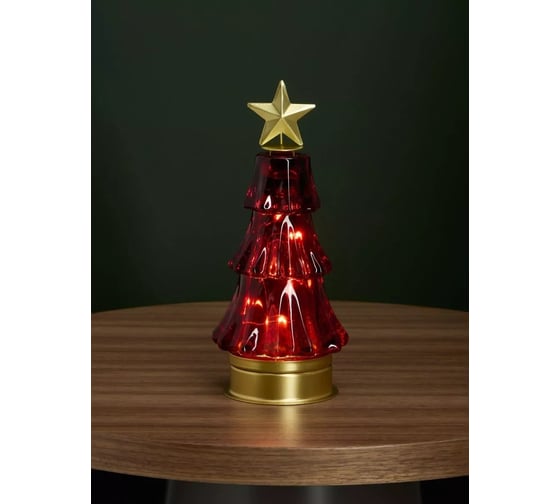 Декоративная светодиодная лампа Arya Home Arya Pino 9,5x9,5x21,5 см, красный, золотой 8680943246615 1
