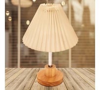 Настольная лампа РОСТОК 2037+105 светлое дерево/бежевый абажур h38см 1x40W E27, DUO21 988006634