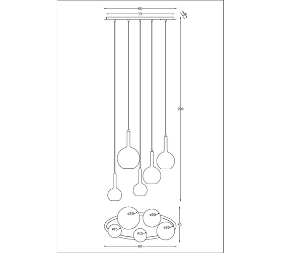 Подвесная люстра ARTE LAMP Gala A2720SP-5SG