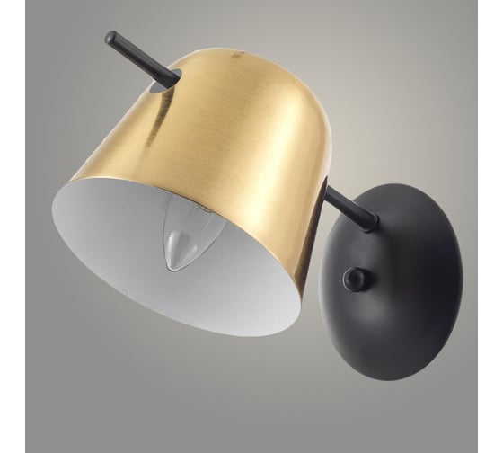 Бра РОСТОК MB9050/1AW BK+COP матовый черный+медь 1x60W Е14, LWS23 988032770 1