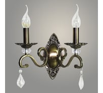 Бра РОСТОК N1208/2W AB бронза/хрусталь 2x40W Е14 d315 h335 QH18 987677384