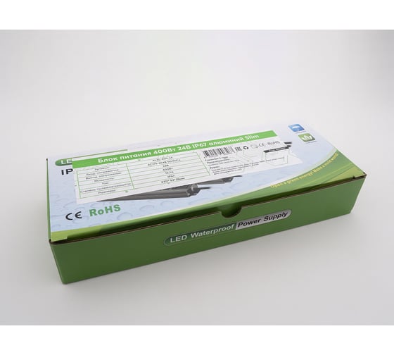 Блок питания LEDS POWER 400Вт 24В IP67 алюминий SLIM 003467