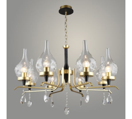 Люстра РОСТОК NH5316/8 GD+BK золото/черный 8x40W E27 d770 h820, QH23 988034542