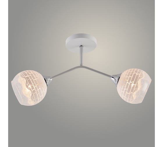 Люстра РОСТОК XA1535C/2 WH+CR белый/хром 2x60W E27 d500 h260, HN23 988034621 1