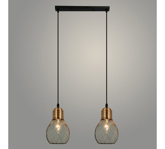 Подвес РОСТОК G1998/2HT BK+COOPER черный/медь, 2x60W, E27, L500 h1000, LCY22 988017973 1