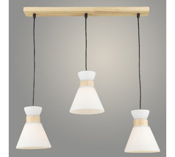 Подвес РОСТОК N5628/3HT WOOD+WT белый, 3x40W, Е27, d615 h800, QH23 988032306 1