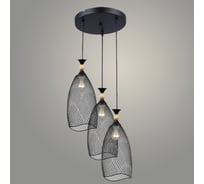 Подвес РОСТОК N5364/3HQ BK+WOOD черный, 3x40W, E27, d390 h800, QH23 988034138