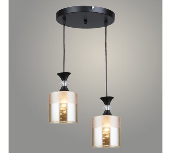 Подвес РОСТОК N5829/2HQ BK+AM черный, 2x40W, Е27, d330 h800, QH23 988035293