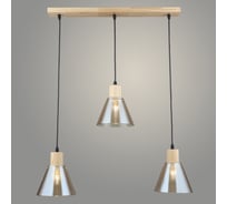 Подвес РОСТОК N5870/3HT SMK+WOOD дымчатый, 3x40W, Е27, d615 h800, QH23 988035362