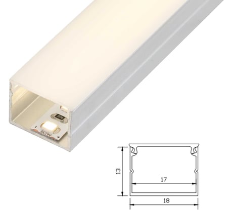 Алюминиевый профиль для светодиодной ленты aax.tech AAX-B 18x13mm 1500 мм AAX-B22-1500mm