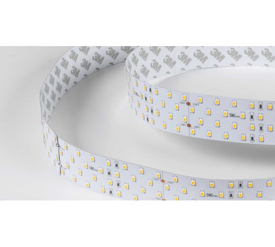 Лента светодиодная SWG SMD 2835, 280 LED/м, 26 Вт/м, 24В, IP20, Теплый белый 00-00005601