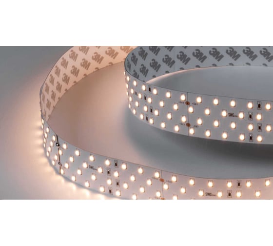 Лента светодиодная SWG SMD 2835, 280 LED/м, 26 Вт/м, 24В, IP20, Теплый белый 00-00005601