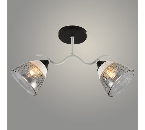 Люстра РОСТОК XA1454B/2 WH+BK белый/черный 2x60W E27 d480 h285, HN23 988371819