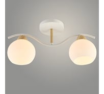 Люстра РОСТОК XA1441/2 WH+WOOD белый/дерево 2x60W E27 d400 h200, HN23 988371793