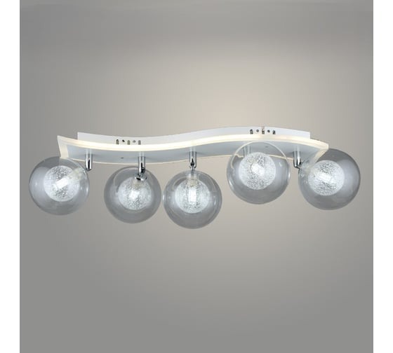 Люстра РОСТОК S2280/5 WT белый 5x5W G9+1x22W LED 3000-6500K ПДУ диммер d680 h210, QH23 988034176 1