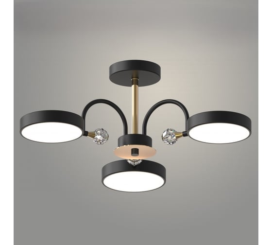 Люстра РОСТОК XI3217/3 BK+GD черный/золото 54W LED 3000-6000K d600 h200, HN22 988029749 1