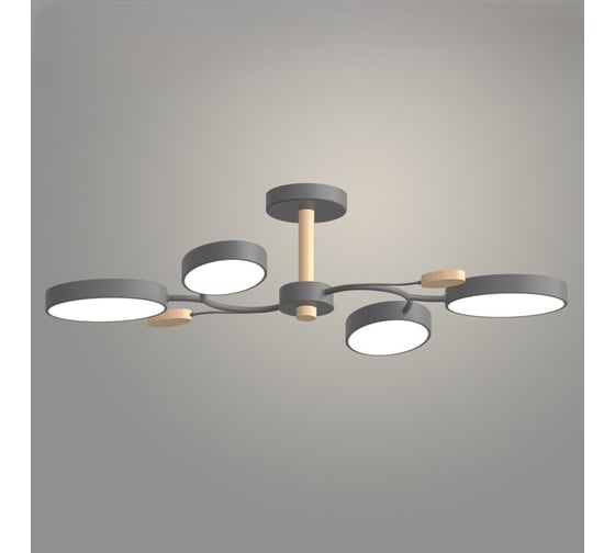 Люстра РОСТОК XI3298/4 GRAY+WOOD серый/дерево 72W LED 3000-6000K d710 h180, HN23 988371563 1