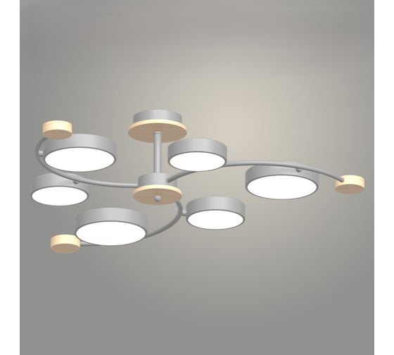 Люстра РОСТОК XI3261/6 GRAY+WOOD серый+дерево 90W LED 3000-6000K d840 h200, HN23 988371526