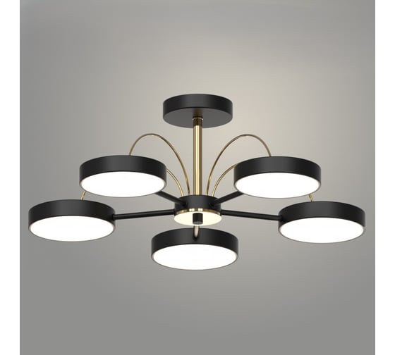 Люстра РОСТОК XI3219/5 BK+GD черный/золото 90W LED 3000-6000K d600 h210, HN22 988029757 1