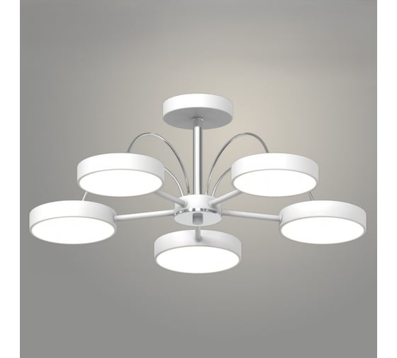 Люстра РОСТОК XI3219/5 WT+CR белый/хром 90W LED 3000-6000K d600 h210, HN22 988029756 1