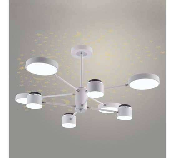 Люстра РОСТОК XI3288/8 WT+CR белый/хром 132W LED 3000-6000K d850 h350, HN23 988371558 1