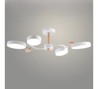 Люстра РОСТОК XI3298/4 WT+WOOD белый/дерево 72W LED 3000-6000K d710 h180, HN23 988371562