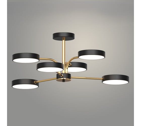 Люстра РОСТОК XI3243/6 BK+FGD черный/золото 108W LED 3000-6000K d740 h260, HN23 988371507 1
