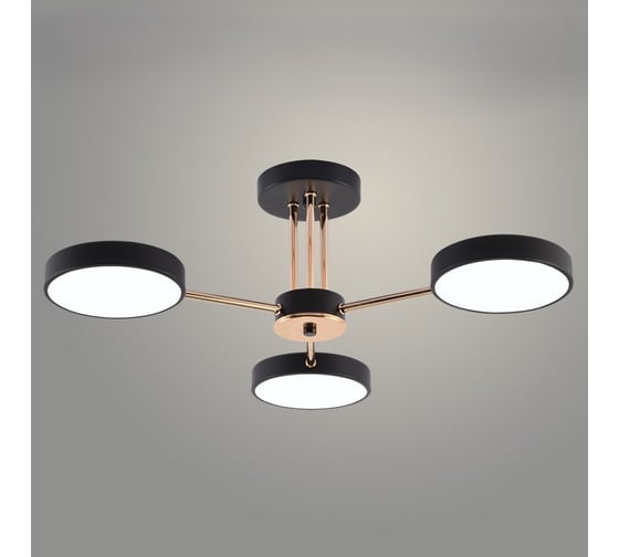 Люстра РОСТОК XI3242/3 BK+FGD черный/золото 54W LED 3000-6000K d620 h180, HN23 988371472 1
