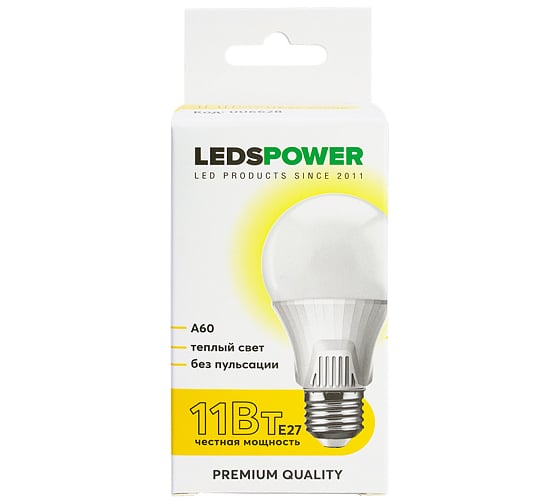 Светодиодная лампа LEDS POWER A60 E27 11Вт 3000К 006628