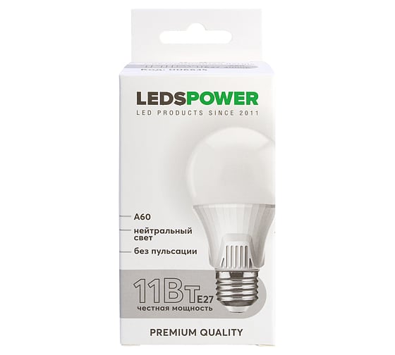 Светодиодная лампа LEDS POWER A60 E27 11Вт 4000К 006635