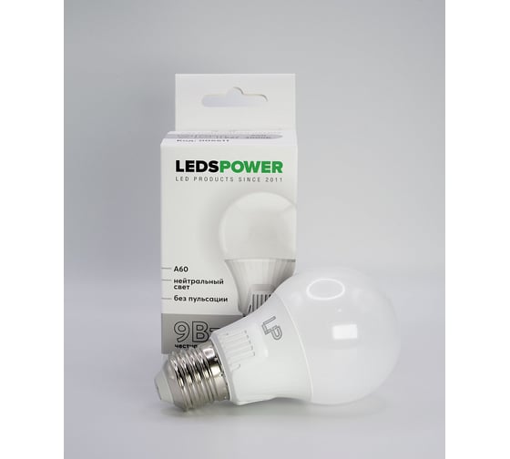 Светодиодная лампа LEDS POWER A60 E27 9Вт 4000К 006611