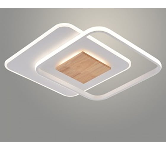 Люстра РОСТОК LI08000/450 PR WT+WOOD белый/дерево 110W LED 3000K-6000K d450 ПДУ(ИК) диммер, HN24 988383416 1