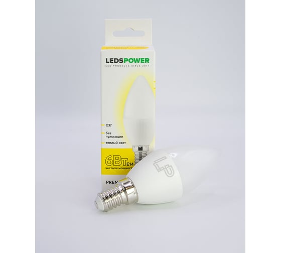 Светодиодная лампа LEDS POWER C37 E14 6Вт 3000К 006666